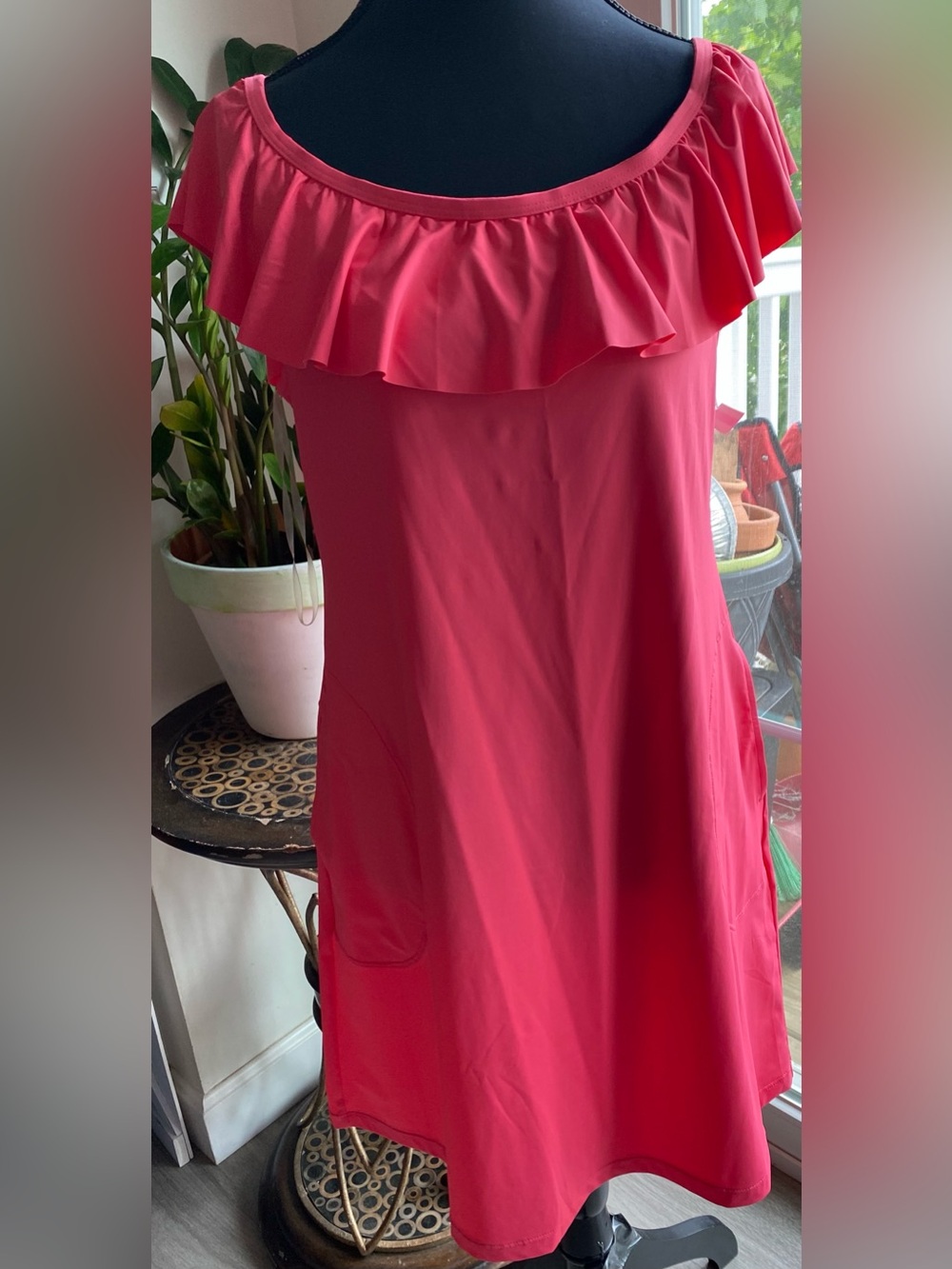Tommy Bahama Coral Coast Off or On Shoulder Ruffle Swim Dress Medium New